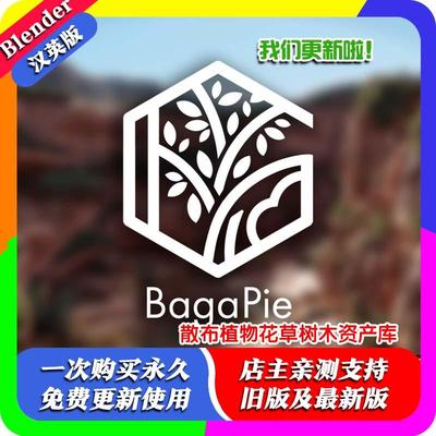 Blender插件 BagaPie Modifier+Assets 11.06 600+石头植物资产库