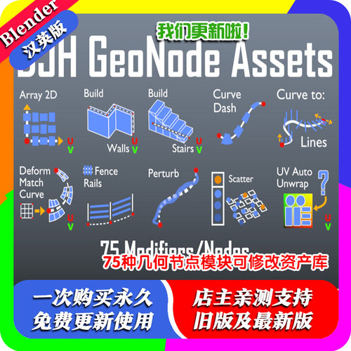 blender插件 Djh Geometry Node Assets V13 程序几何节点修改器