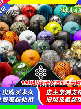 Blender插件 Sanctus Library 3.33+950贴花新奇材质车漆布料镭射