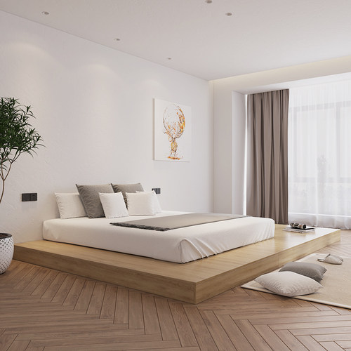 定制无床头低矮地台床