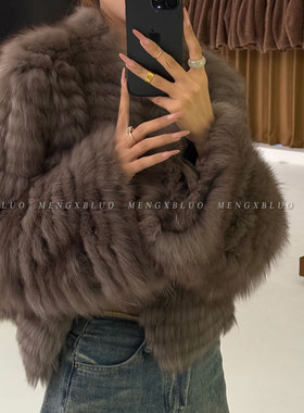 梦熙部落M8110年轻款显瘦百搭新款狐狸毛厚款女装时尚皮草外套女