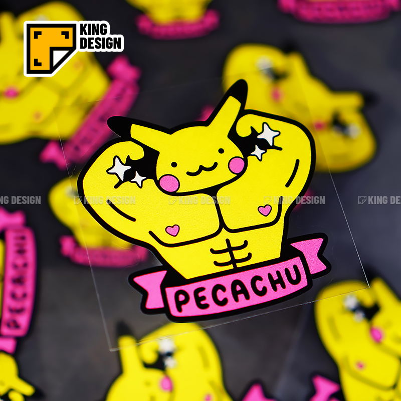 肌肉车贴防水汽车贴反光国王贴纸机车电动车搞笑卡通趣味皮卡丘