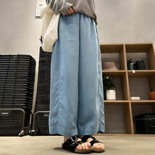 蛙趣~这条蓝色亚麻裤真的巨显白