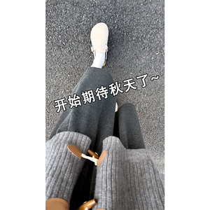 秋冬灰色糯米裙女款胖mm大码垂感a字半身裙梨型身材遮胯显瘦长裙