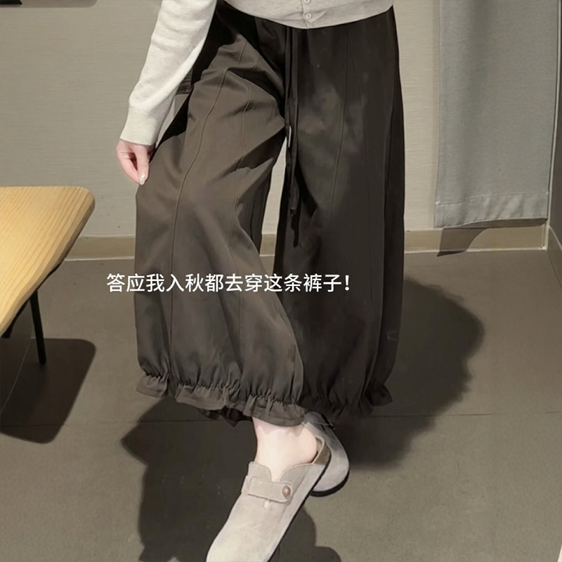 被这条咖色阔腿花苞裤硬控了！