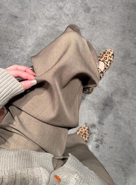 老钱风西装阔腿裤子女款卡其色春季休闲裤大码胖mm今年流行梧桐裤