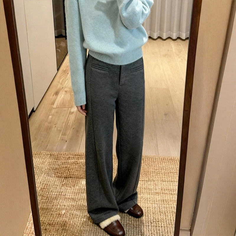 灰色老钱风阔腿西装裤子女款大码胖mm显瘦运动卫裤今年流行梧桐裤,女装/女士精品,大码裤装,淘宝优惠券,粉丝福利购,淘宝优惠卷