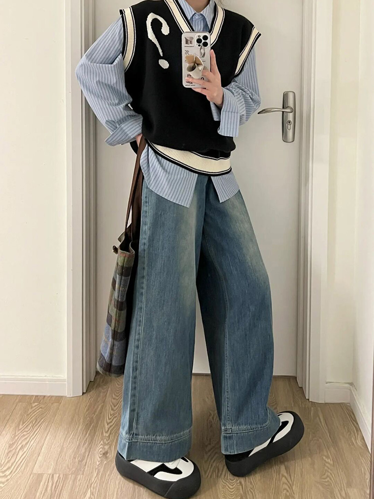 达人亲测遮胯显瘦直筒牛仔裤