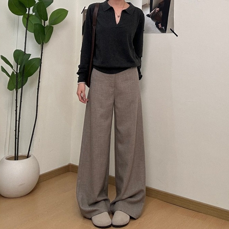 春季老钱风淡人高知穿搭西装裤女直筒胖mm大码休闲松弛感阔腿裤子,女装/女士精品,大码裤装,淘宝优惠券,粉丝福利购,淘宝优惠卷