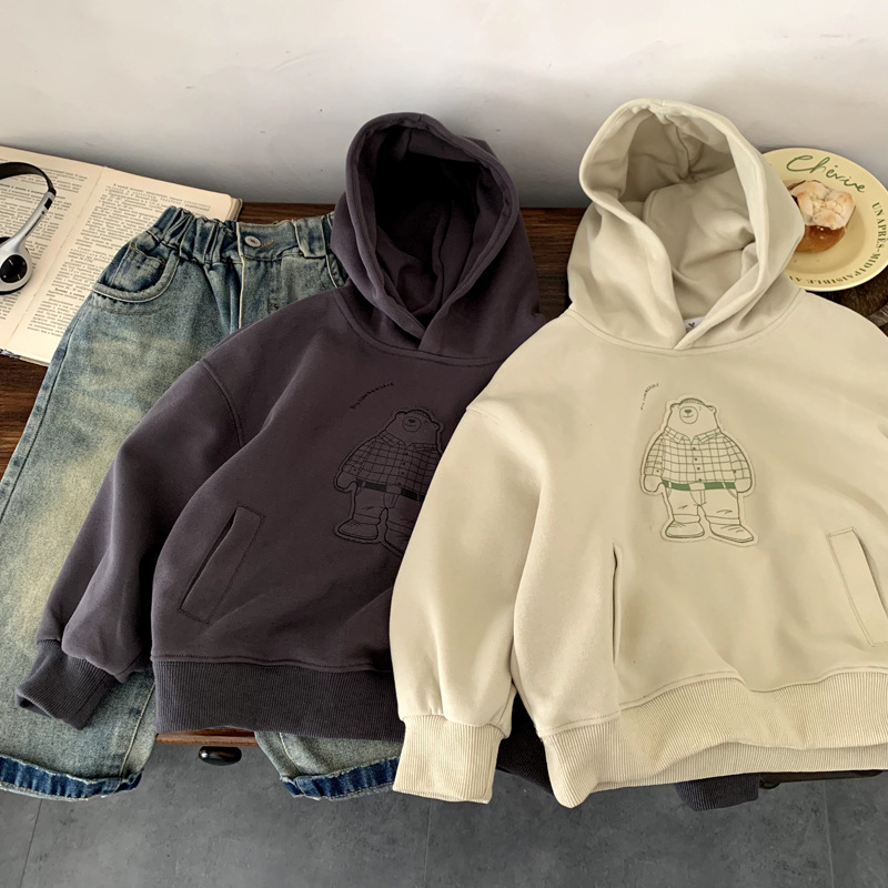儿童宝宝韩版连帽宽松卫衣2025年秋季新款上衣男童女童百搭帽衫潮