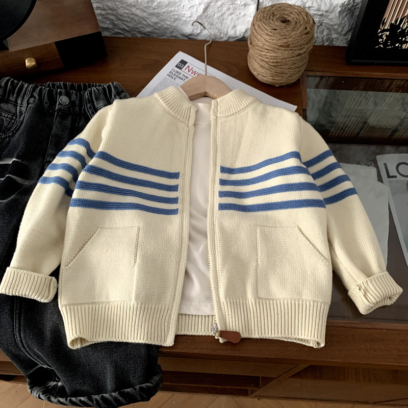 男童外套新款儿童线衣学院风百搭时尚春秋冬装针织开衫网红毛衣潮