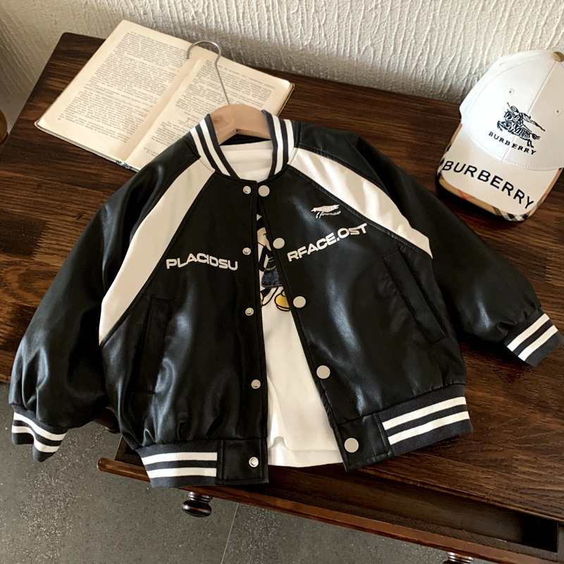 男童秋装棒球服外套2025新款中小童秋季儿童春秋皮衣夹克上衣童装