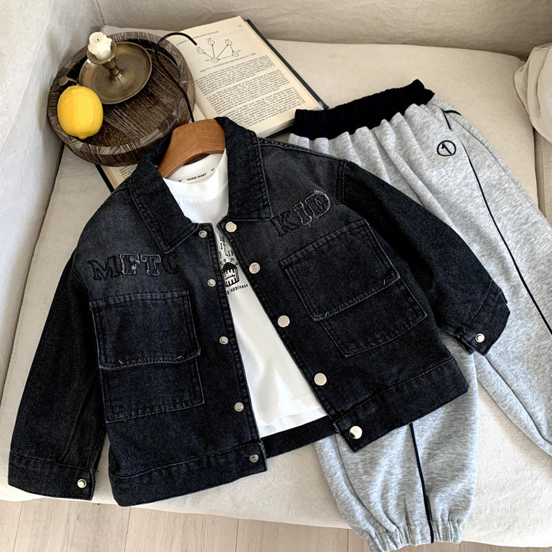 男童外套2025秋季新款儿童衣服女童牛仔外套百搭渐变外套童装春秋