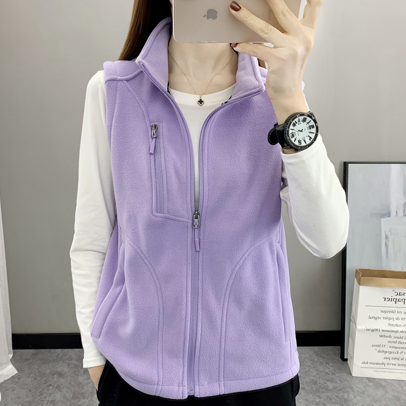 摇粒绒马甲男女秋冬季抓绒衣