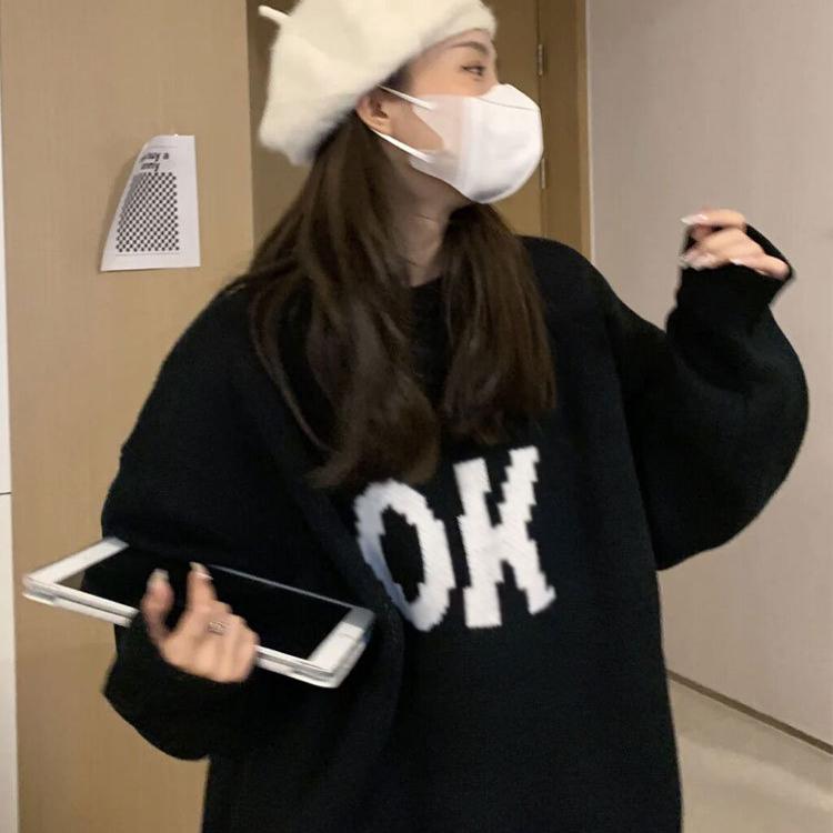秋冬季圆领卫衣女韩版宽松