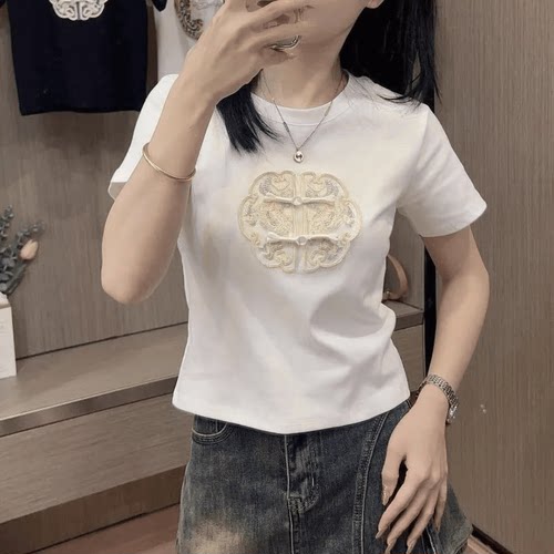 短款上衣夏季正肩t恤显瘦国风