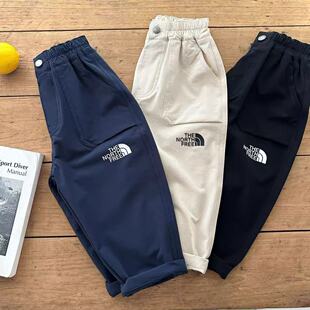 裤 儿童长裤 宝宝小童口袋工装 男童日系潮牌字母休闲裤 2025秋新款