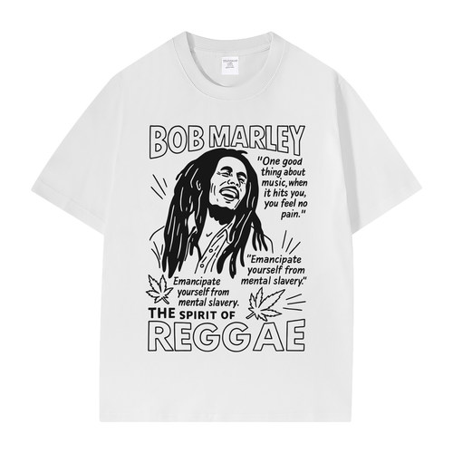 Bob Marley鲍勃马利乐队美式休闲正肩纯棉圆领摇滚短袖T恤