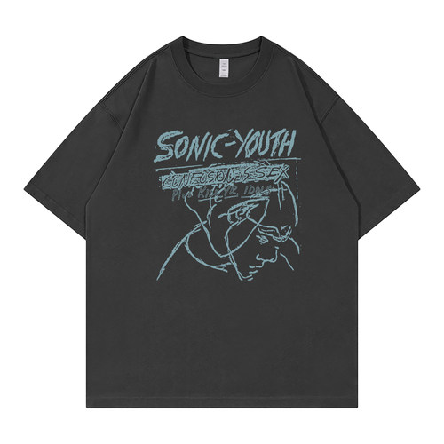 SonicYouth落肩宽松摇滚短袖T恤