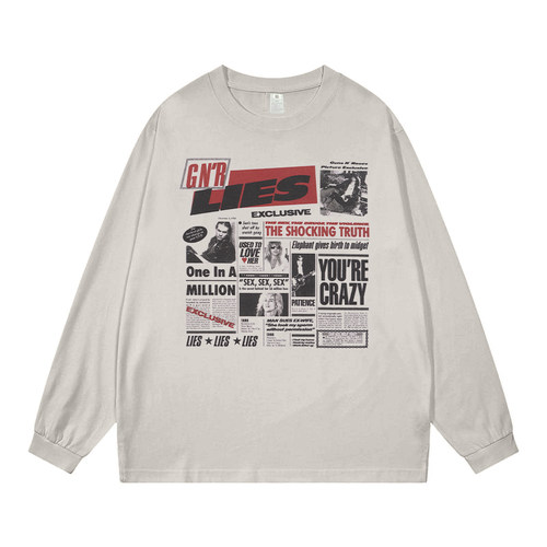 GunsnRoses摇滚风直喷长袖T恤