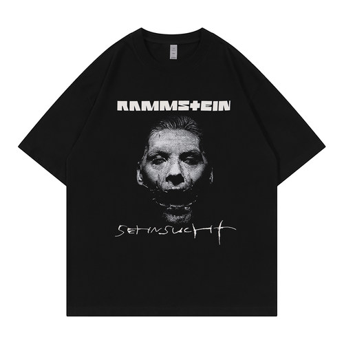 Rammstein落肩宽松摇滚短袖T恤