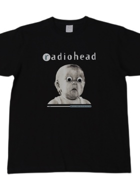 RADIOHEAD电台司令fog痛仰blur摇滚muse乐队oasis重磅黑长短袖T恤