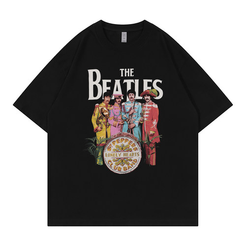 TheBeatles落肩宽松摇滚短袖T恤