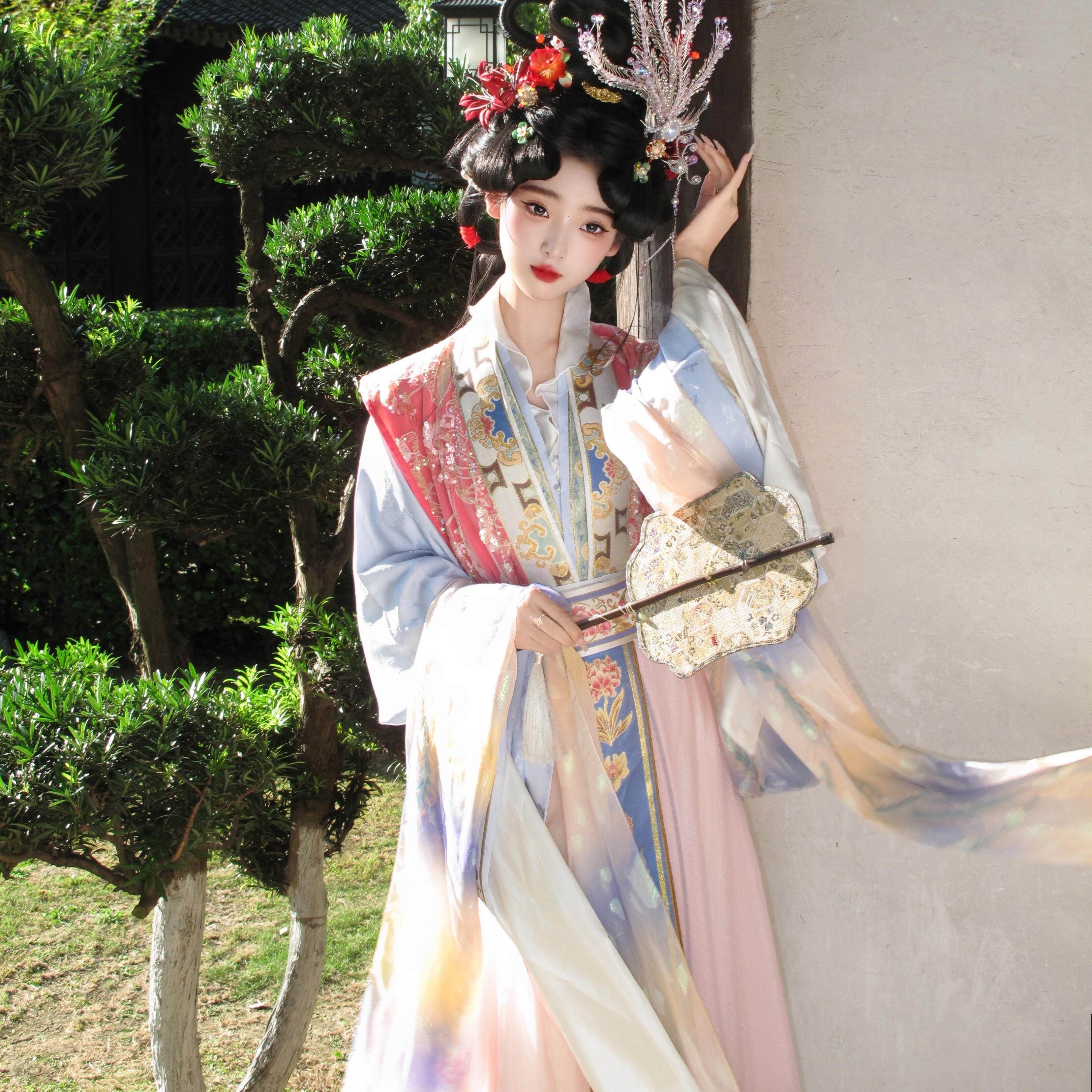 宋制复原交领仕女汉服套装表演服