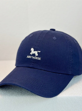 高品质小马刺绣软顶棒球帽子女百搭休闲情侣户外遮阳显脸小防晒帽