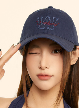 【贴布W】新款纯色字母休闲百搭遮阳鸭舌帽学院风软顶韩版鸭舌帽