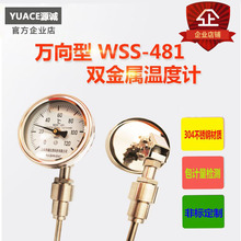 高精度高温定制工业不锈钢万向双金属温度计wss-481底座WSS-411