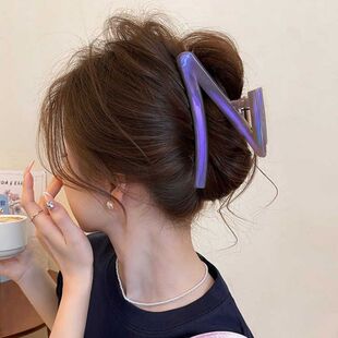 高质量小众Z字形抓夹女高级感2025新款大号鲨鱼夹发夹后脑勺头饰