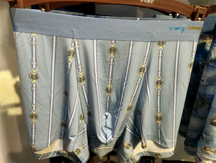 roma century罗马世纪男士内裤印深蓝色中腰透气U塑平角裤