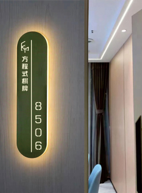 不锈钢门牌定制金属背发光民宿酒店号码名字创意轻奢美容院会所