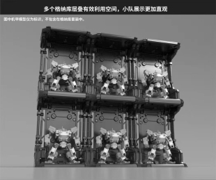 现货酋长大陆 小比例食玩专用格纳库 可以无限堆叠的格纳库