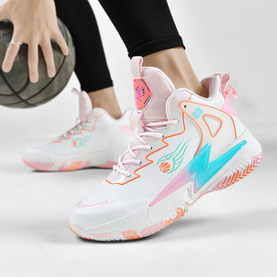 专业篮球鞋女生款夏季2025新款初中学生鸳鸯高帮大童运动球鞋子男