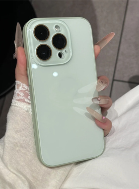 新款高级感钢化玻璃全包适用于iPhone16promax手机壳高颜值苹果15防摔13保护套12简约11女17promax带镜头膜14