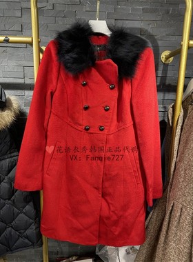 折扣现货！ROEM罗燕 韩国专柜正品 毛呢外套中长款RMJH14V100