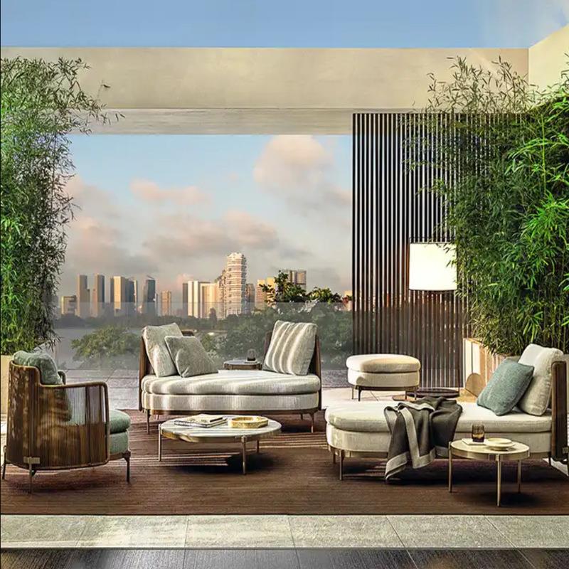 水酒店户外桌椅套装北编欧休闲庭院桌椅防防室晒柚WS-0003木藤外