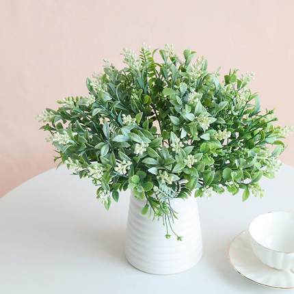 7叉米粒带果仿真植塑料婚庆桌面家居摆放花花物把束塑胶7叉艺米粒