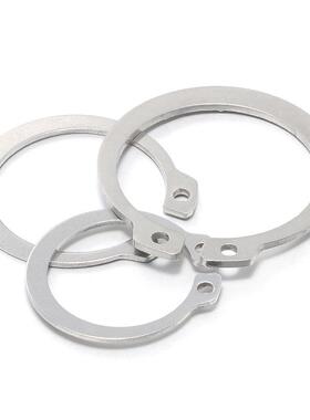 304不锈钢轴用挡圈标准GB860994轴外卡卡簧银白色黑 色卡 4M3M-M1