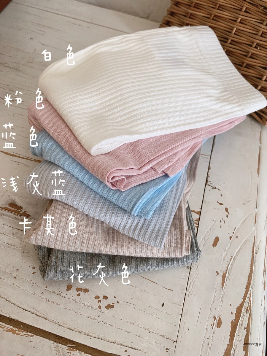 夏季女童薄款冰丝全棉坑条打底裤