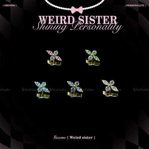 WEIRD SISTER金色十字花 养耳洞耳骨钉百搭F136钛合金耳钉防过敏