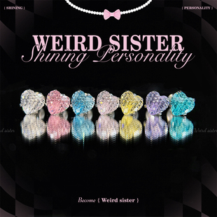 F136钛合金爆闪爱心烟花切锆石耳钉耳骨钉耳蜗钉平底防过敏甜美