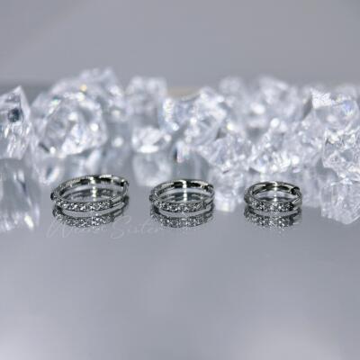 简约精致闪闪多色耳圈小众