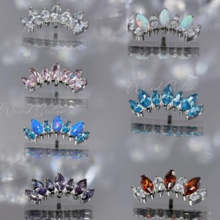 weird sister 钛合金花瓣马眼彩锆欧珀耳钉耳骨耳屏钉高抛防过敏