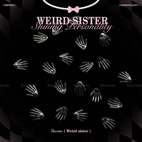 WEIRD SISTER骷髅手掌0.9牙钛合金耳钉内螺纹耳骨钉免摘防过敏