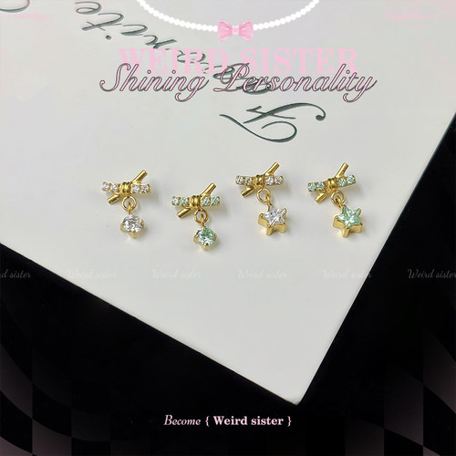 WEIRD SISTER少女蝴蝶小吊坠 耳骨钉百搭F136钛合金耳钉防过敏