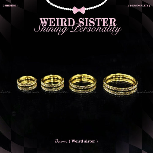 WEIRD SISTER镀金镶钻闭口环钛合金甜美耳圈耳骨钉免摘防过敏