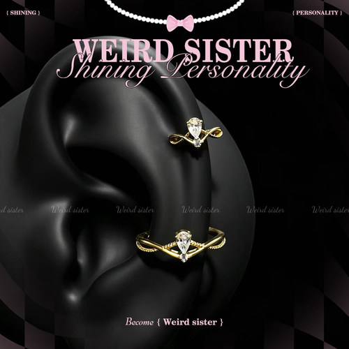 WEIRD SISTER皇冠耳圈耳骨环钛合金重工高级感耳圈耳饰防过敏